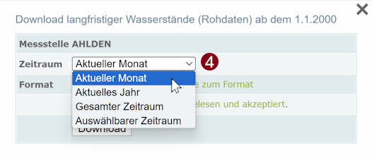 Zeitraum. Downloadbutton